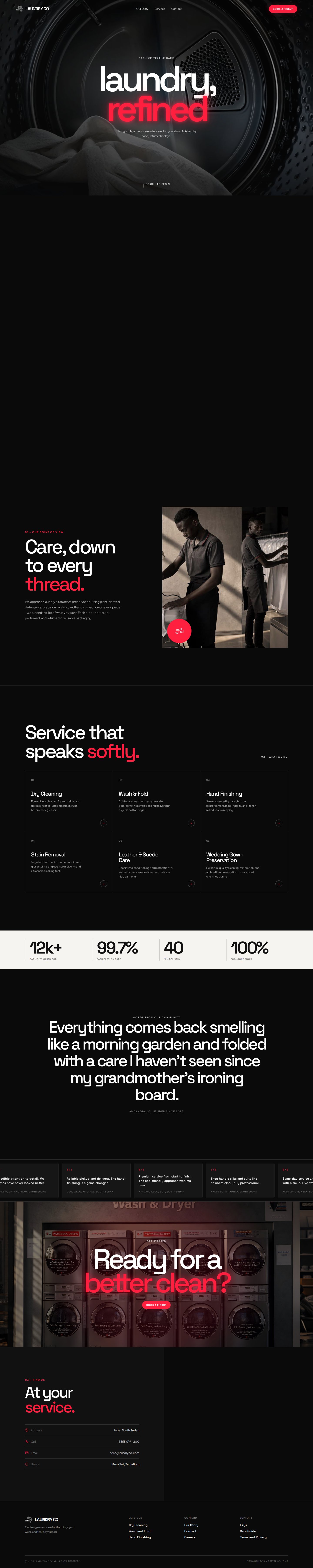 Laundry Co website homepage