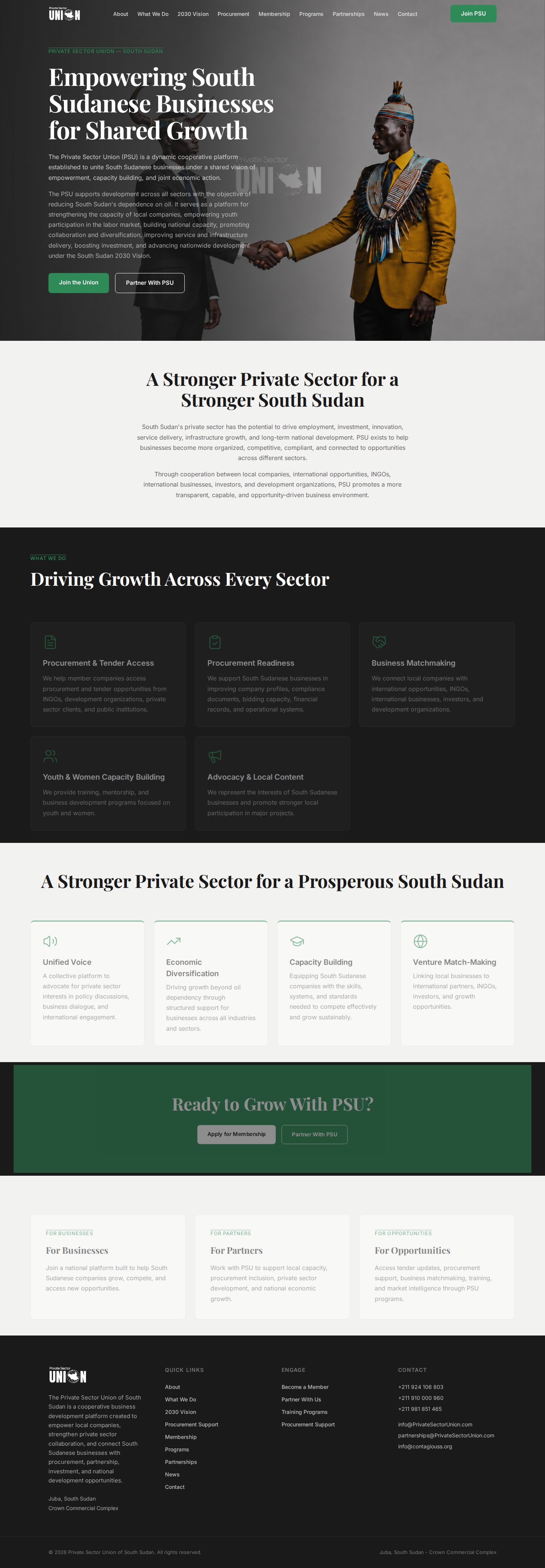 Private Sector Union website homepage