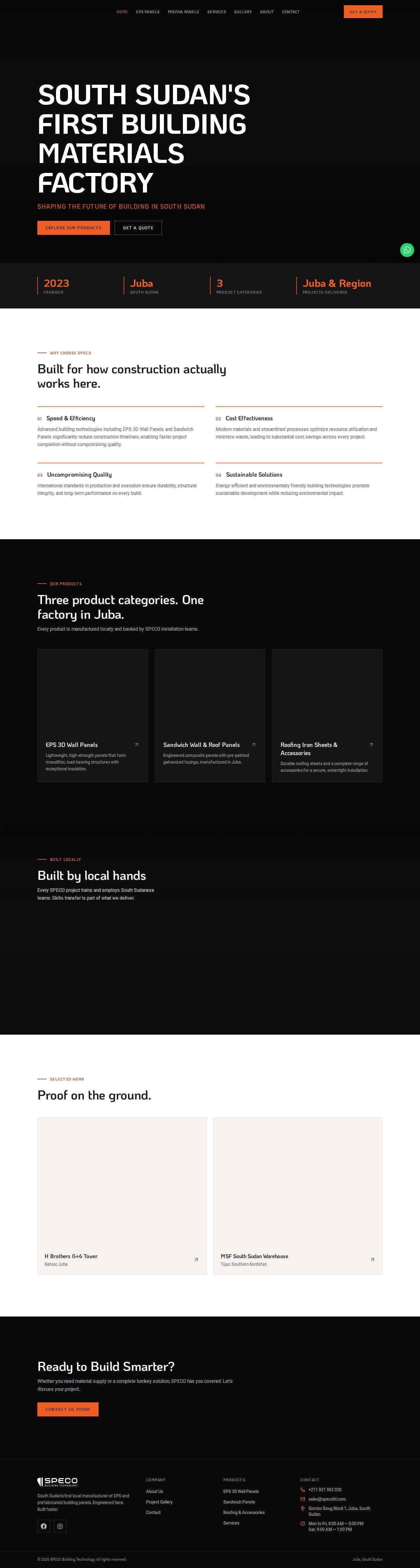 SPECO Building Technology website homepage